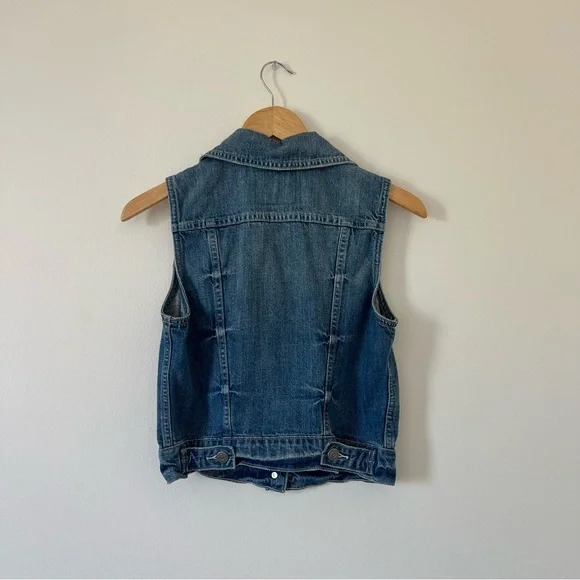 Vintage 90’s Levi’s Blue Button Up Vest Western Style - Picture 2 of 3